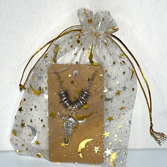 Hand Crafted Cow Skull Western Bead Accent Stainless Steel Bracelet Southwest - Picture 6 of 6